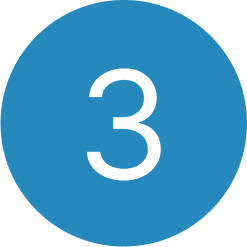 white number three in a blue circle